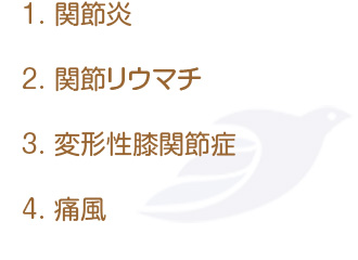 関節炎・関節リウマチ・変形性膝関節症・痛風